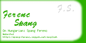 ferenc spang business card